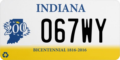 IN license plate 067WY