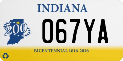 IN license plate 067YA