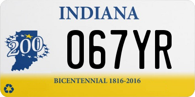 IN license plate 067YR