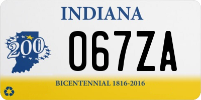 IN license plate 067ZA