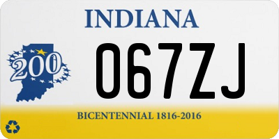 IN license plate 067ZJ