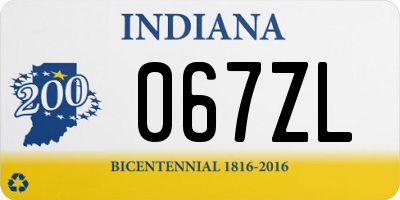 IN license plate 067ZL