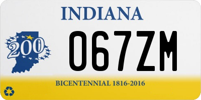 IN license plate 067ZM