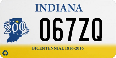 IN license plate 067ZQ