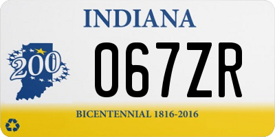 IN license plate 067ZR