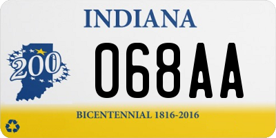 IN license plate 068AA