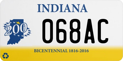 IN license plate 068AC