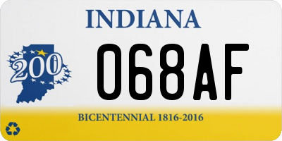 IN license plate 068AF