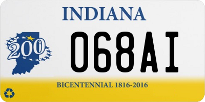 IN license plate 068AI