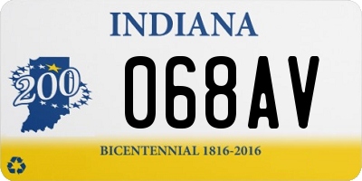 IN license plate 068AV