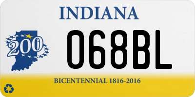 IN license plate 068BL