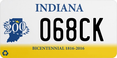 IN license plate 068CK