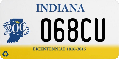 IN license plate 068CU