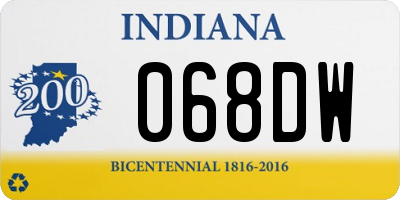 IN license plate 068DW
