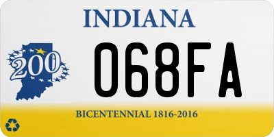 IN license plate 068FA