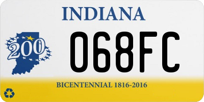 IN license plate 068FC