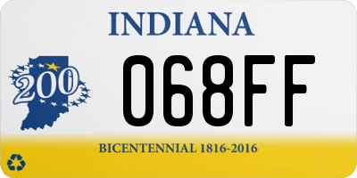 IN license plate 068FF