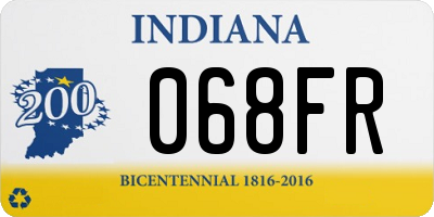 IN license plate 068FR