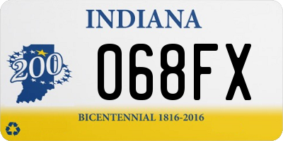 IN license plate 068FX