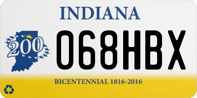 IN license plate 068HBX