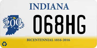 IN license plate 068HG