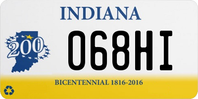 IN license plate 068HI