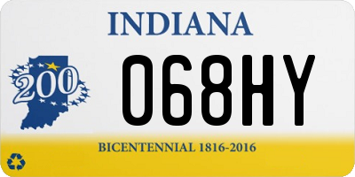 IN license plate 068HY
