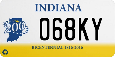 IN license plate 068KY