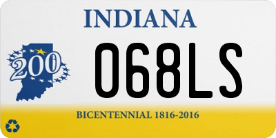 IN license plate 068LS