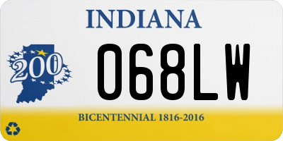 IN license plate 068LW