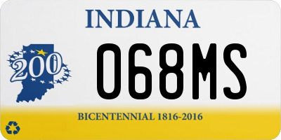 IN license plate 068MS