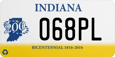 IN license plate 068PL