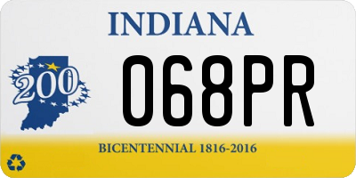 IN license plate 068PR