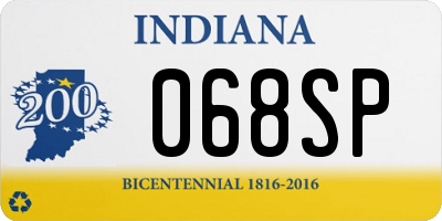 IN license plate 068SP