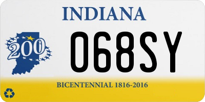 IN license plate 068SY