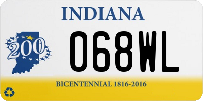 IN license plate 068WL
