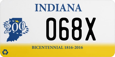 IN license plate 068X