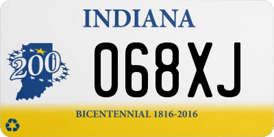 IN license plate 068XJ