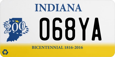 IN license plate 068YA