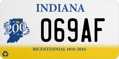 IN license plate 069AF