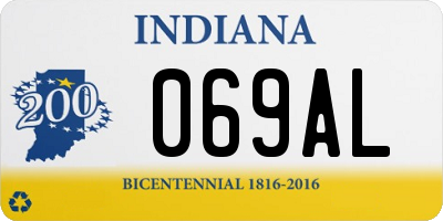 IN license plate 069AL