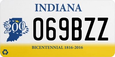 IN license plate 069BZZ