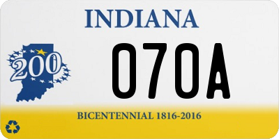 IN license plate 070A