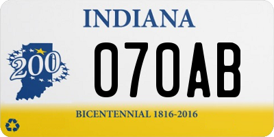 IN license plate 070AB