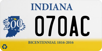 IN license plate 070AC