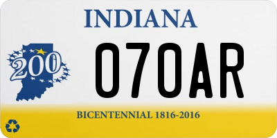 IN license plate 070AR