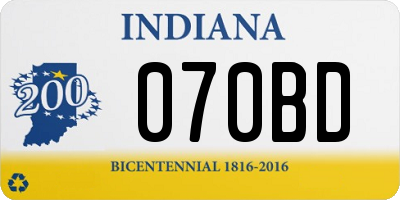 IN license plate 070BD