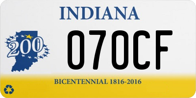 IN license plate 070CF