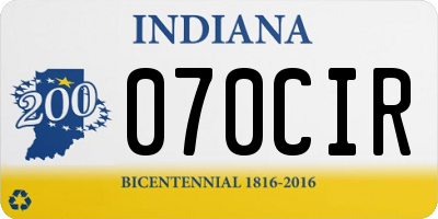 IN license plate 070CIR