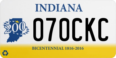 IN license plate 070CKC